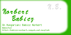norbert babicz business card